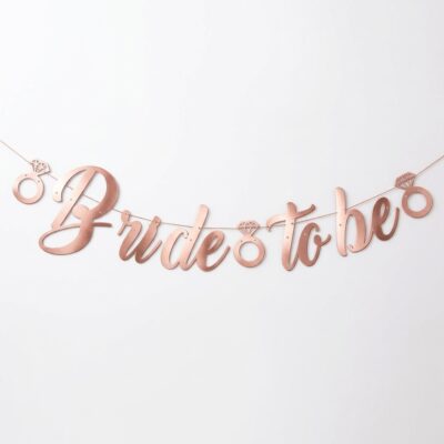 Bride to be kaligrafi banner rose gold