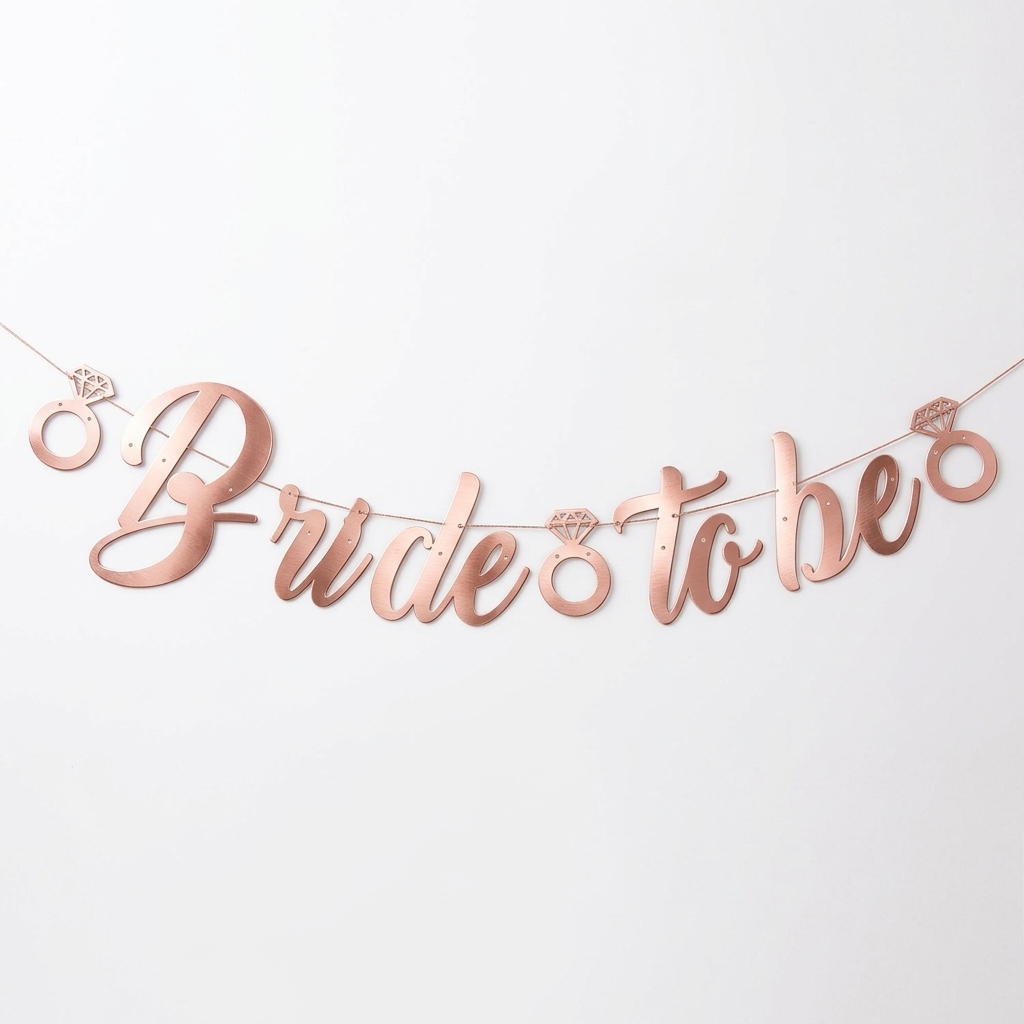 Bride to be kaligrafi banner rose gold