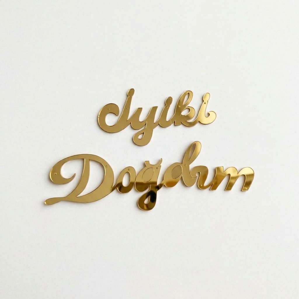 iyiki doğdum kaligrafi banner gold